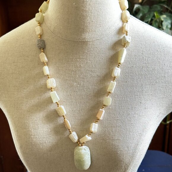 Carved Scarab Jade Necklace - Picture 9 of 9